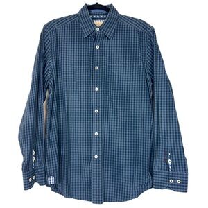 Men’s Blue Plaid Checked Tommy Bahama Long Sleeve Button Down Shirt Medium